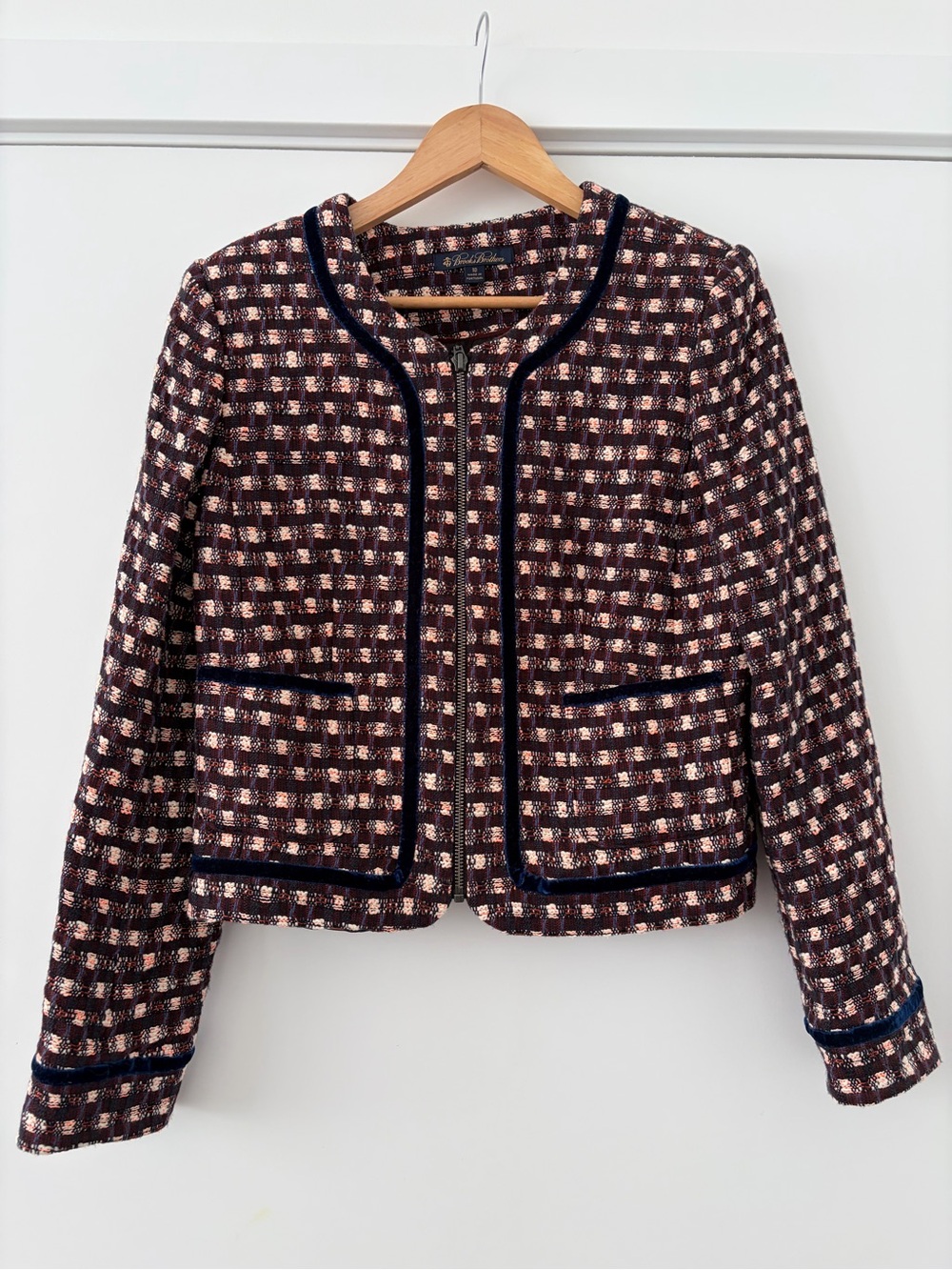 Brooks Brothers Woven Tweed and Velvet Jacket size 10